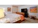 Cozy bedroom with floral bedding, a TV, and framed artwork at 14370 Osage St, Westminster, CO 80023