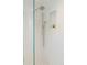 Bright and airy shower with rainfall shower head, handheld shower, and built-in shower niche at 2160 Folsom St, Boulder, CO 80302