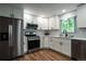 Beautiful kitchen with white cabinetry, stainless steel appliances, and a view from the window at 4854 S Parfet St, Littleton, CO 80127