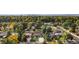 Aerial view of a residential neighborhood showcasing houses and tree-lined streets at 2441 Niagara St, Denver, CO 80207