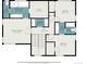 Second floor layout with two bedrooms, primary bedroom, walk-in closet and multiple bathrooms at 8460 E 54Th Dr, Denver, CO 80238