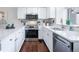 Well-appointed kitchen featuring stainless steel appliances, white countertops and wood flooring at 1239 S Flower Cir # C, Lakewood, CO 80232