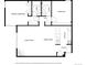 Detailed floor plan featuring primary bedroom, living room, kitchen, dining area, and two bathrooms at 777 N Washington St # 508, Denver, CO 80203