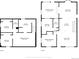Two floor plans depicting the layout of the first and second floors, highlighting the rooms and their sizes at 1240 S Chase Ct, Lakewood, CO 80232