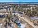 Overhead view of the property emphasizing its location within a peaceful, treed neighborhood at 5820 Powell Rd, Parker, CO 80134