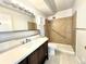 Updated bathroom featuring modern fixtures and a walk-in shower at 755 S Alton Way # 12C, Denver, CO 80247