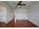 Large, well lit bedroom with closet and ceiling fan at 19249 E 58Th Ave # D, Denver, CO 80249