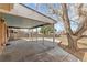 Covered patio with ample space for entertaining, complemented by a spacious yard and mature tree at 8235 Auburn Ln, Westminster, CO 80031