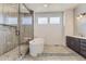 Luxurious bathroom with soaking tub and walk-in shower at 9719 Canyon Wind Pt, Parker, CO 80138