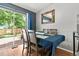 Bright dining area with sliding glass doors to the backyard and a stylish dining set at 8977 W Toller Ave, Littleton, CO 80128