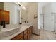 Bathroom featuring wooden cabinetry and an elegant sink at 960 Aspen Pl, Evergreen, CO 80439