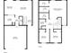 Complete two-story floorplan layout with dimensions, including kitchen, living room, and bedrooms at 5506 S Quemoy Cir, Aurora, CO 80015