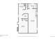 Basement floor plan showing kitchenette, bedroom, bathroom and laundry room at 1209 Harrison St, Denver, CO 80206