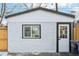 Detached garage with new paint and a clean aesthetic at 1209 Harrison St, Denver, CO 80206