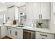 Bright kitchen features white cabinets, quartz countertops, and stylish backsplash, enhancing the cooking experience at 1209 Harrison St, Denver, CO 80206