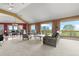 Bright living room featuring large windows showcasing stunning views, plush seating, and a cozy atmosphere at 30999 Kootney St, Elizabeth, CO 80107