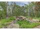 Backyard pond with a waterfall surrounded by rocks and lush greenery at 2941 Castle Butte Drive Dr, Castle Rock, CO 80109