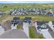 High-angle shot showing house surrounded by other similar homes, with large yards and lush surroundings at 1172 Elbridge Cir, Elizabeth, CO 80107
