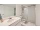 Bathroom featuring a single sink and shower with glass doors at 5583 Thunder Hill Rd, Parker, CO 80134