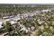 Wide angle aerial view of the house location among businesses at 1543 Glencoe St, Denver, CO 80220