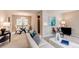 Open-concept living and dining area with modern furnishings and stylish decor at 8370 E Princeton Ave, Denver, CO 80237