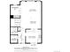 Main floor plan featuring an eat-in kitchen, living room, and private backyard patio at 7925 W Layton Ave # 605, Littleton, CO 80123