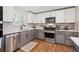 Modern kitchen design with stainless steel appliances, white shaker cabinets, and stylish countertops at 8242 E Briarwood Pl, Centennial, CO 80112