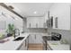 Modern kitchen featuring white cabinets, quartz countertops and stainless steel appliances at 12172 Bannock Cir # B, Denver, CO 80234