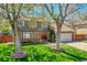 Beautiful two-story home featuring brick and siding exterior, a well-kept lawn, mature trees, and an attached garage at 6527 S Yarrow Way, Littleton, CO 80123