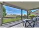 Covered deck featuring patio furniture and scenic views at 12400 Village Cir, Brighton, CO 80603