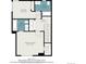 Detailed floor plan showing the layout of the second floor including the bedrooms, bathrooms, and hall at 19247 E Gunnison Pl # 104, Aurora, CO 80017