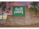 A sign for the Pinery Community, set in stone, indicates a covenant-controlled residential neighborhood at 8446 Lightening View Dr, Parker, CO 80134