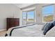 Bright bedroom featuring a bay window with scenic views and a comfortable, well-lit space at 2065 Sage Grouse Way, Castle Rock, CO 80109