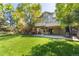 Expansive backyard featuring a well-maintained lawn and mature trees at 8812 Blue Mountain Pl, Highlands Ranch, CO 80126