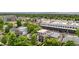 Aerial view of the community with the modern home having a rooftop deck at 4557 Stuart St, Denver, CO 80212