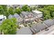 Aerial view of modern homes featuring rooftop terraces and outdoor living spaces at 4557 Stuart St, Denver, CO 80212