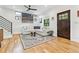 Bright living room featuring a stylish sofa, wooden floors, and modern decor at 1690 Spruce St, Denver, CO 80220