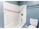 Clean bathroom featuring a shower-tub combination at 11682 E Iowa Ave, Aurora, CO 80012