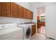 Laundry area features a sink with storage and lots of cabinetry at 5924 S Kittredge St, Centennial, CO 80016