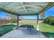 Backyard patio featuring a covered area with string lights, perfect for outdoor dining and entertaining on sunny days at 1796 S Yampa Way, Aurora, CO 80017