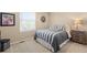 Cozy bedroom with a comfortable bed, bright natural light from the window, and neutral decor at 9290 Melborne Ct, Parker, CO 80134