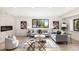 Inviting living room with fireplace, stylish furnishings, and large windows at 2140 Tabor Dr, Lakewood, CO 80215