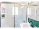Modern bathroom featuring a glass-enclosed shower, and stylish vanity at 3080 S Eudora St, Denver, CO 80222