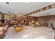 Cozy living room with wood paneling, stone fireplace, and plush seating, perfect for relaxation and entertaining at 5870 Quail St, Arvada, CO 80004