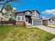 Charming two-story home with brick accents, a well-manicured lawn, and attached two-car garage at 8536 S Upham Way, Littleton, CO 80128