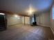 Finished basement with neutral carpet and decorative stove at 2617 S Cimarron St, Aurora, CO 80014