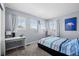 A light-filled bedroom with three sunny windows and desk providing great work space at 10103 Knoll Cir, Highlands Ranch, CO 80130