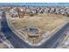 Aerial shot of neighborhood park with playground and walking path at 18668 E Vassar Dr, Aurora, CO 80013