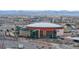 Wide aerial view of Denver's Ball Arena, home of the Denver Nuggets and Colorado Avalanche at 1510 Wazee St # 3, Denver, CO 80202