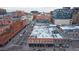 Aerial view of the brick building showing its rooftop details and urban setting with city views at 1510 Wazee St # 3, Denver, CO 80202